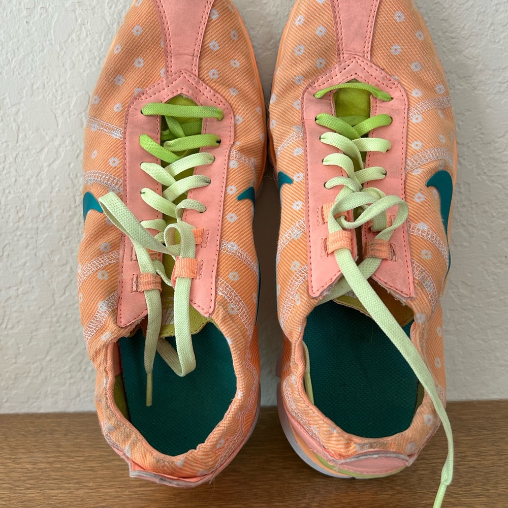Nike Orange and Blue Sneakers with Low-Top Design